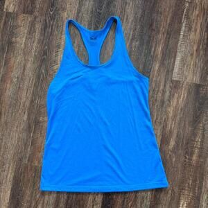 Nike Dri-Fit Tank Top Womens M Blue Slim Fit Athletic Training Gym